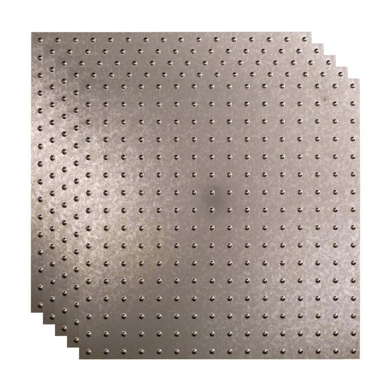 Panneau de plafond décoratif en vinyle 2 pi x 2 pi FASÄDE Minidome, Acier galvanisé