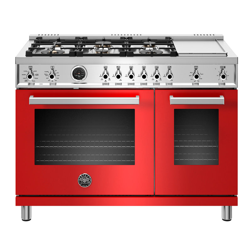 Bertazzoni 48'' W Free Standing Range, Red