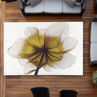 Beautiful Anemone Yellow Flower Rug | Rustic Outdoor Decor