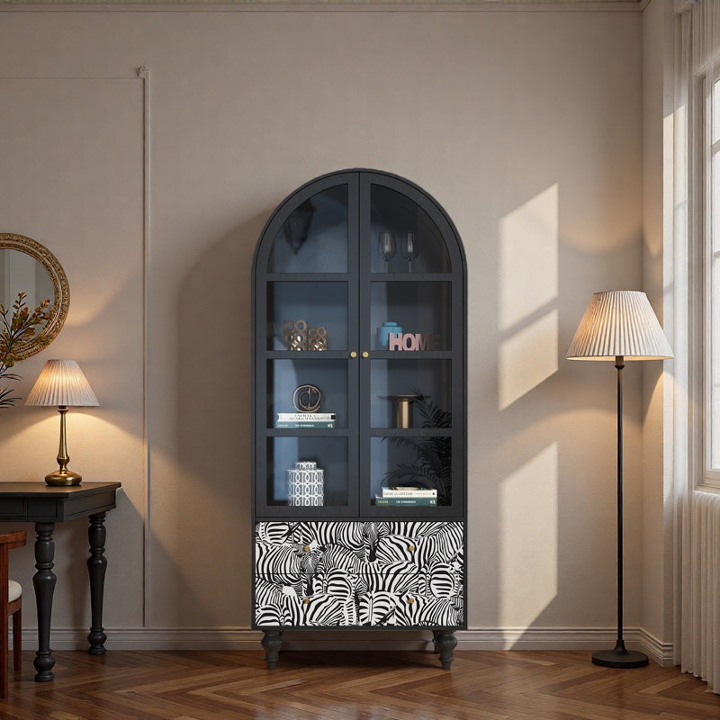 Vitrine en bois massif Vintage