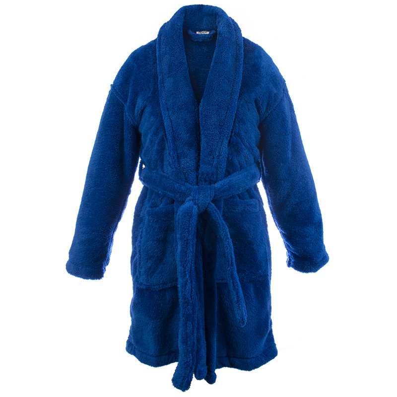 Peignoir en molleton avec poches pour enfants Lovett, Bleu royal, TG