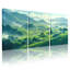 «Landscape & Nature Mountain Landscape with Green Fields and Misty Vallées», ensemble de 3 impressions sur toile-1557412325