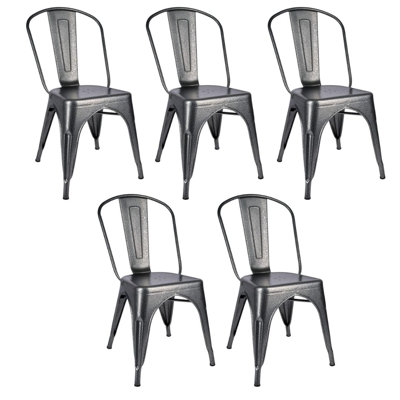 High Gloss Tolix Style Metal Chair, 5 Chair Bundle by Chivari