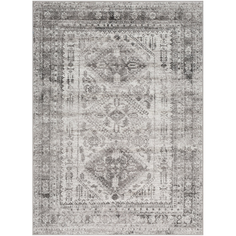 Tapis oriental Fitz, Rectangle 6 pi 7 po x 9 pi, Charcoal