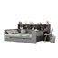 Lit de jour double en bois avec tablettes de rangement, lit multifonctionnel avec deux tiroirs de rangement et bureau d'étude, gris (ANCIEN SKU: N733S241486E)