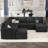 Aubade L Shaped 107 Inch Width Sectional Sofa Modular Couch Livingroom Couch With 2 Storage Ottomans-106913511