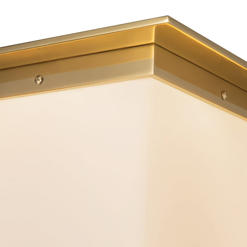 Mineral 11-in Brass Flush Mount, Opal Glass, Brass