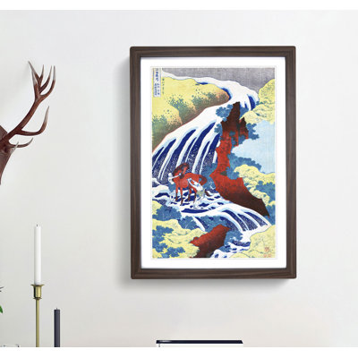 Yoshitsune Falls by Katsushika Hokusai - Picture Frame Art Print