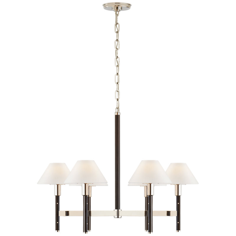 Radford 6 - Light Chandelier, Polished Nickel/Black
