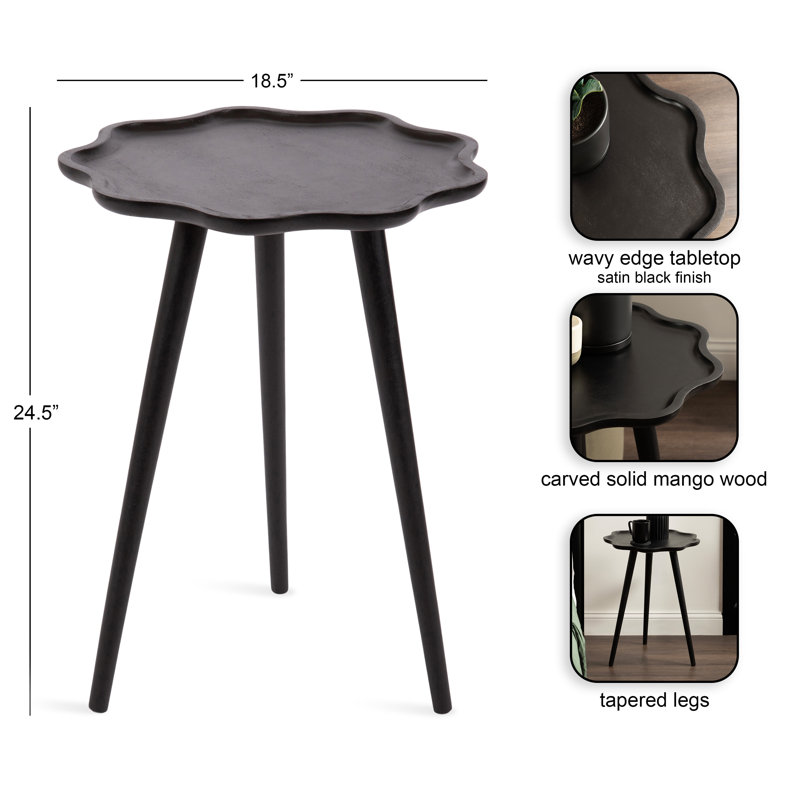 Table d'appoint Dujardin, Noir, 24" H x 18.5" W x 18.5" D