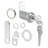Drawer and Cabinet Lock  Secure Important Files and Drawers, 1-3/8 in., Diecast Stainless Steel, Fits on 1 in. Max Panel Thickness, Keyed Different (1 Kit)