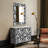 "Intertwined"  Console and Mirror Set on Reverse Printed Beveled Art Glass, by Co-Op artist Mia Xi