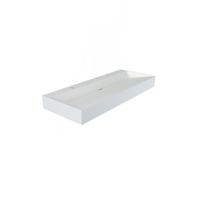 Surface solide de 48 po Basin, couleur blanc mat