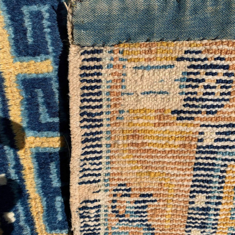 Antique Ningxia Small Scatter Size Wool Gold Rug