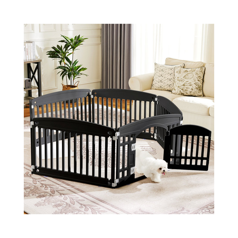 Parc portatif pour chien, clôture pliante réglable pour petits / moyens chiens (intérieur et extérieur)