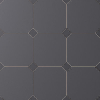 Octogone vaudois Antracita avec taco 7-7 / 8 po X 7-7 / 8 po Carreau de porcelaine pour plancher et mur