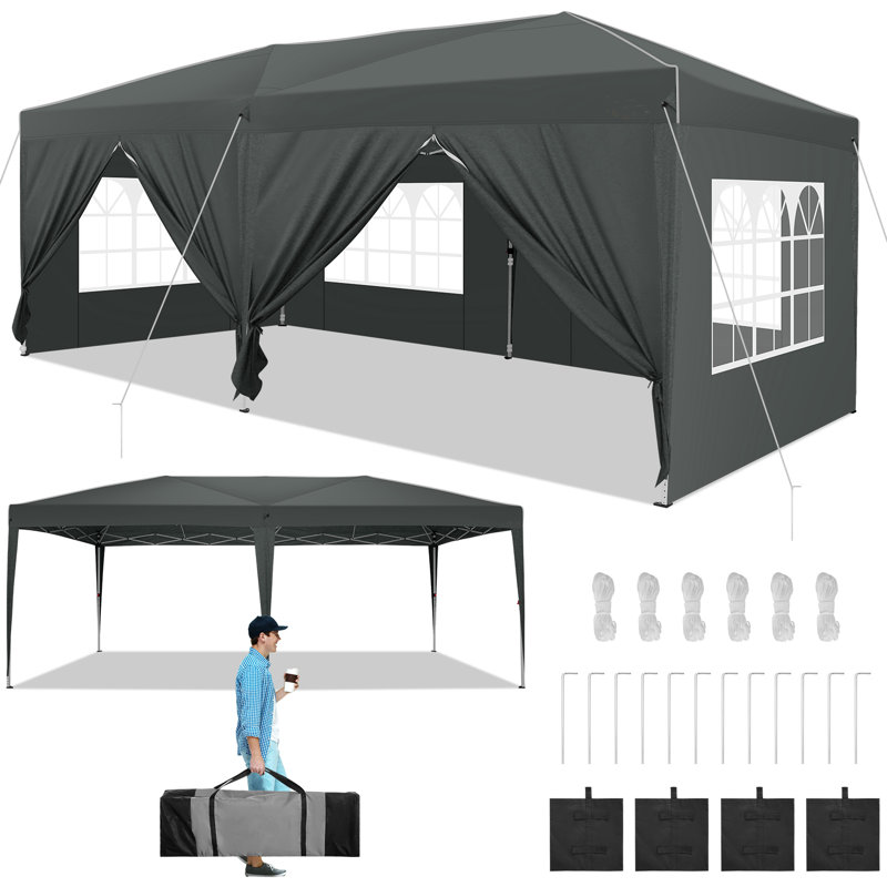 3m x 6m Metal Vault Canopy, Grey
