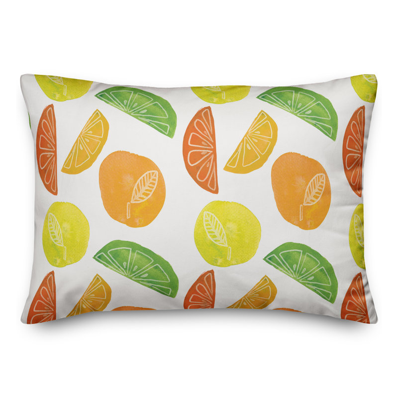 Citrus Fruit Pattern Throw Pillow