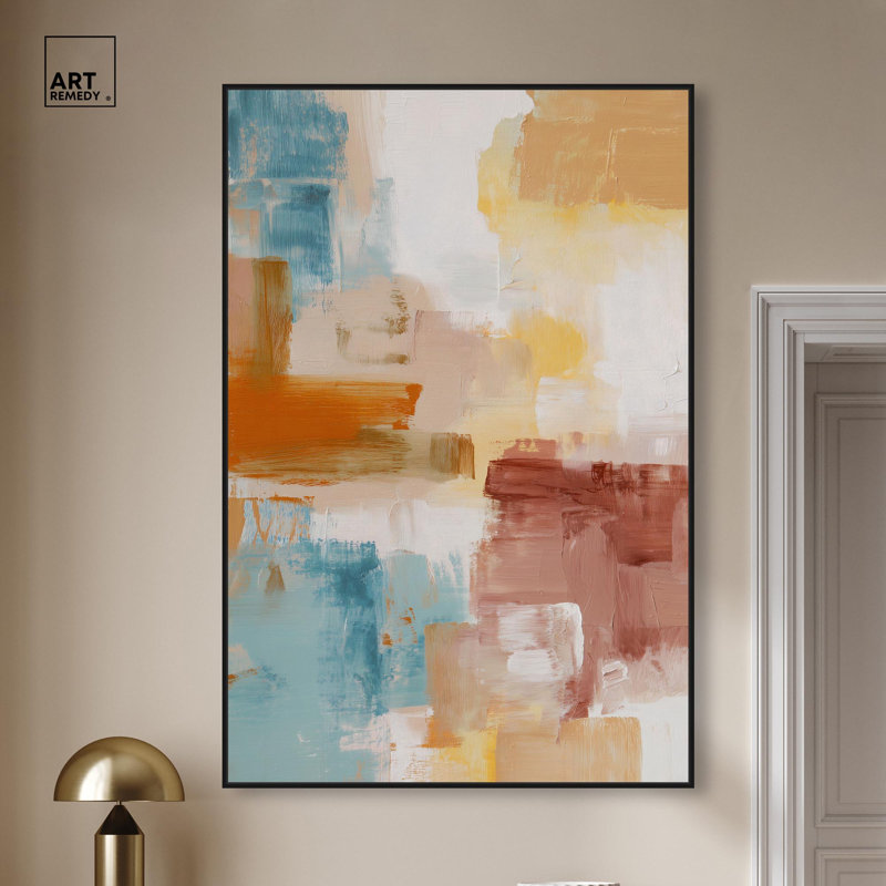 "Soft Impact III", impression murale sur toile par Art Remedy, cadre noir, 36 x 54, H 55 po x l 37 po, Cadre noir