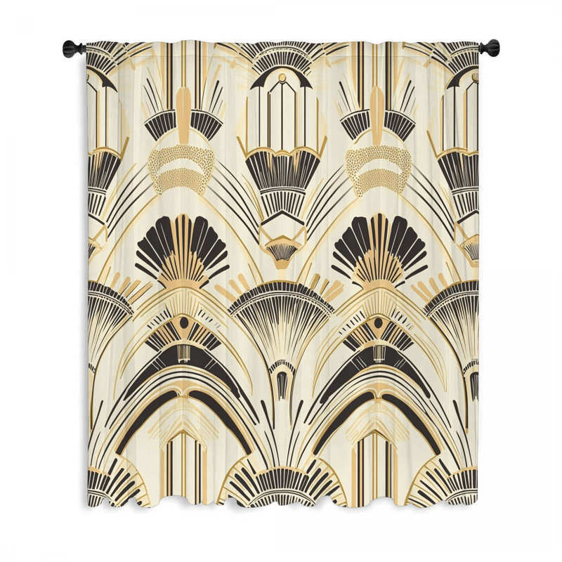 Rideaux de fenêtre Art Deco Fan, L 50 po x L 84 po