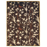 Milano Velvet Floral Area Rug in Brown/Beige