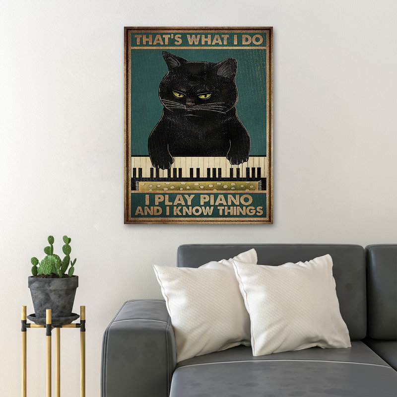 «Grumpy Black jouant du piano», impression sur toile tendue, H 36 po x l 24 po x P 2 po
