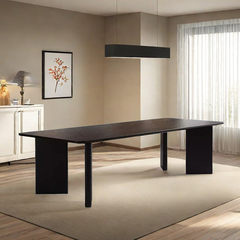 Ash Solid Wood Dining Table, 35.43" W x 86.61" L