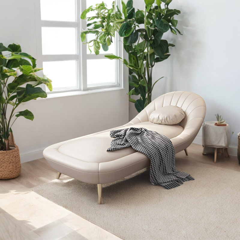 Chaise longue rembourrée Modern, Beige