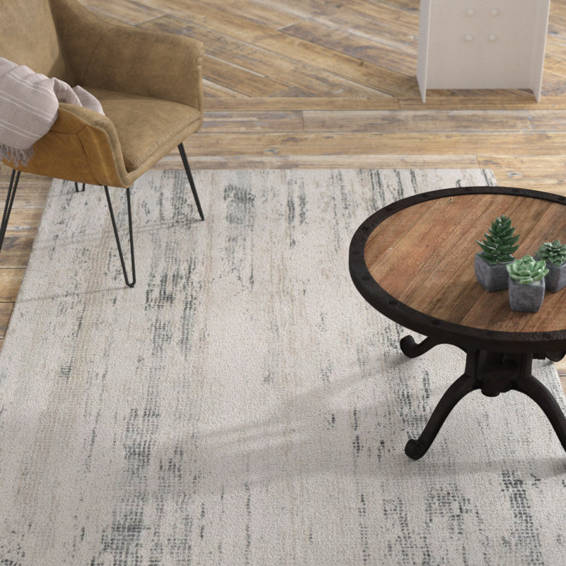 Tapis abstrait gris / gris anthracite Omaha, Rectangle 9 pi 3 po x 12 pi 3 po