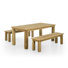 Ensemble de table de salle à manger d'extérieur en teck récupéré 71 po avec deux bancs en teck de 71 po Oxford