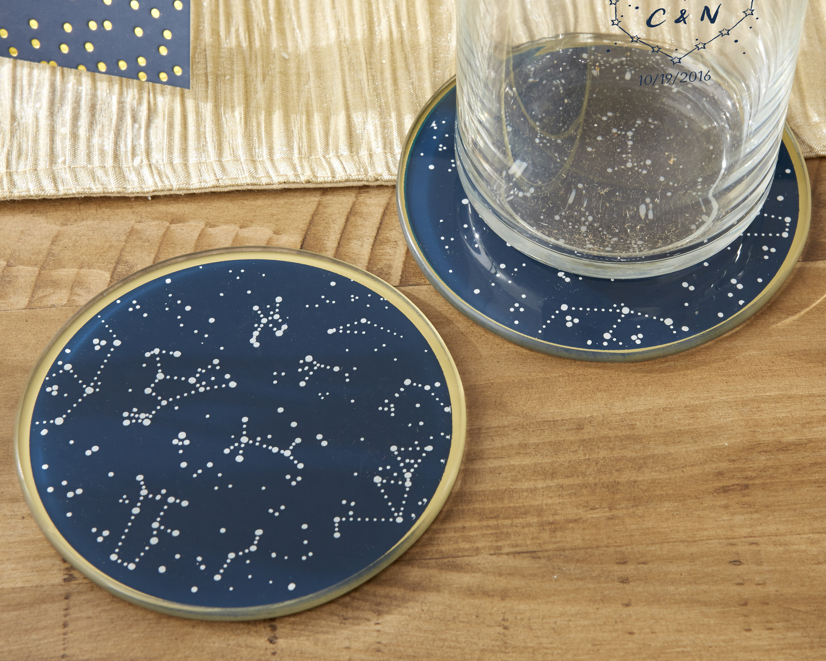 Glass Round 2 Piece Coaster Set