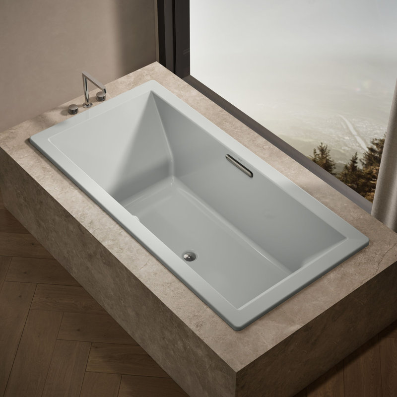 Baignoire de trempage encastrée en acrylique 72 po. X 36 po. Underscore®, Gris glacial