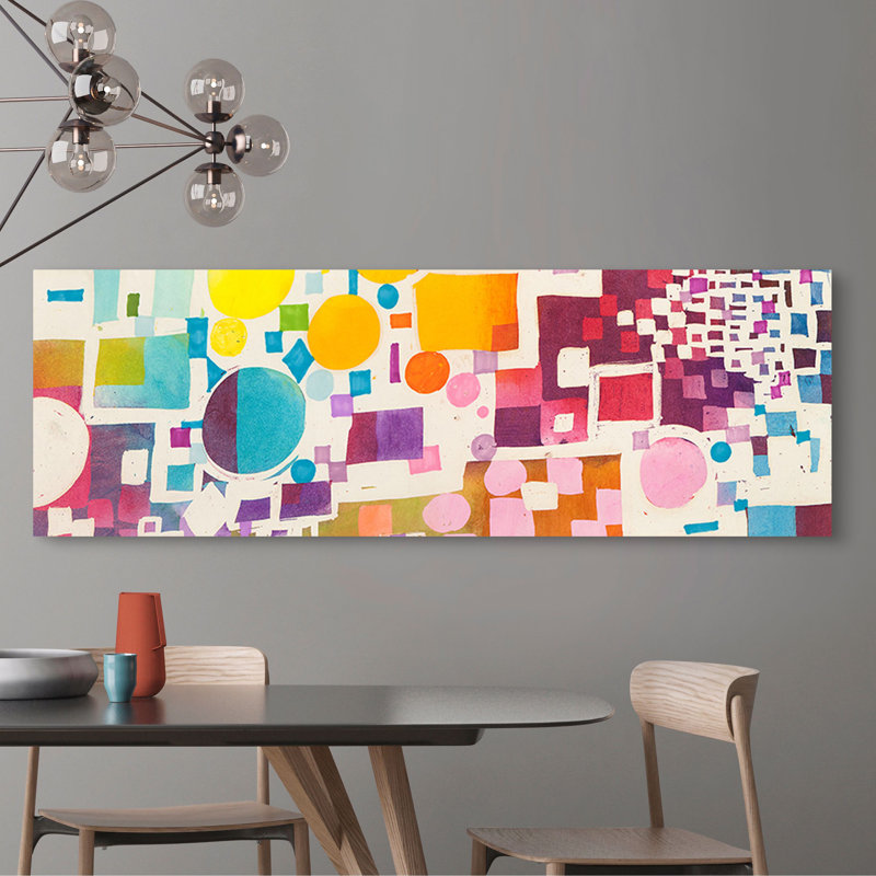 Multicolour Pattern VII by Leonardo Bacci - No Frame Print on Canvas, 35cm H x 100cm W x 4cm D
