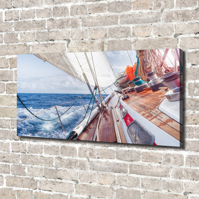 Sailboat In The Sea - No Frame Print on Canvas