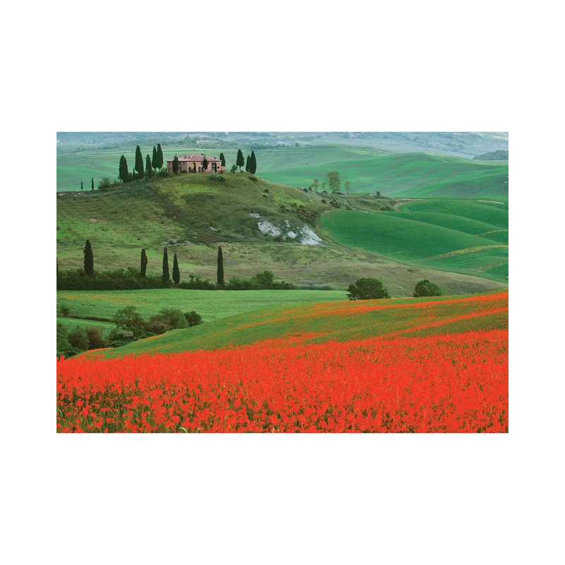 Europe, Italy, Tuscany. the Belvedere Villa Landmark and Farmland. 1 Piece Wrapped Canvas Wall Art, 20.32cm H x 30.48cm W