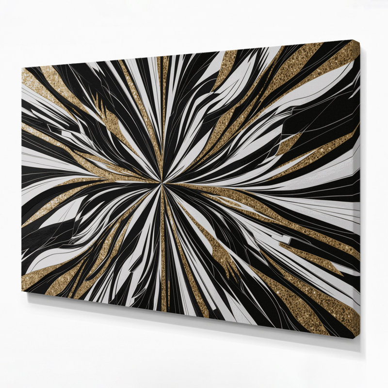 «Geometric Abstraction 83», art mural sur toile noire, H 16 po x l 20 po