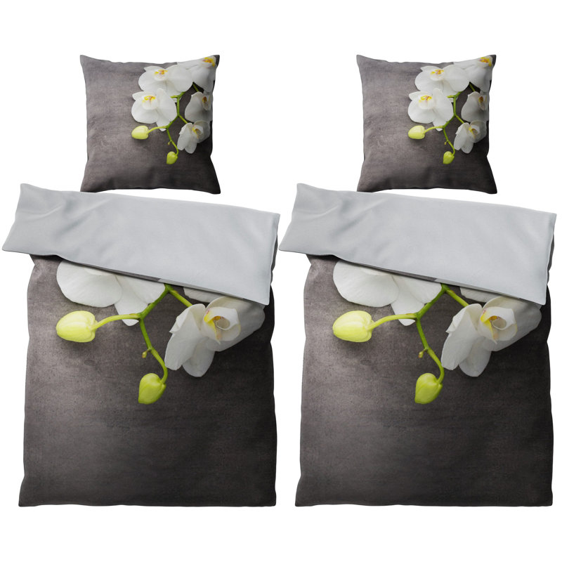 Cotton No Pattern Duvet Cover Set with Pillowcases Included
