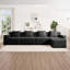 Canapé modulaire modulaire en L à 4 places avec assise profonde, confort en forme de nuage, coussins décoratifs et repose-pieds mobile pour une détente ultime-544867331