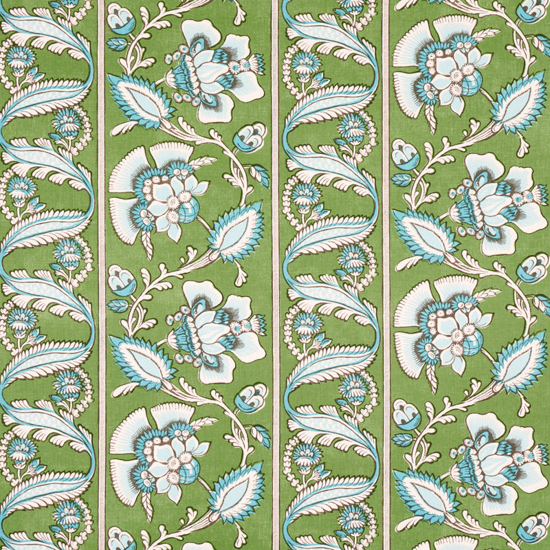 Tissu Marielle, Vert / paon