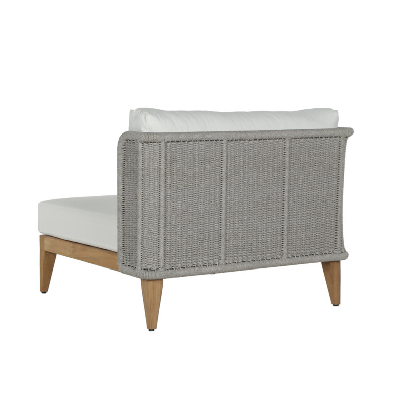 Ibiza Outdoor Teak Lounge Chair, Stinson White, Brown