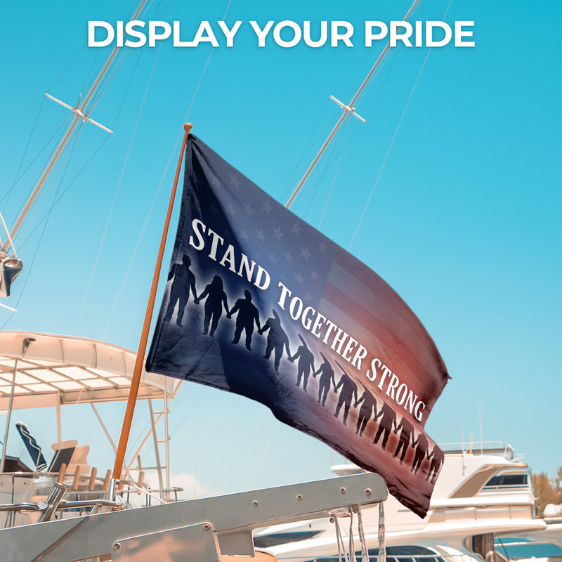 Drapeau extérieur robuste Stand Together (4 x 6 pi) - Polyester durable et résistant à la décoloration, bords nets et œillets en laiton - Drapeau de guerre et de paix imprimé en HD - Fabriqué aux États-Unis