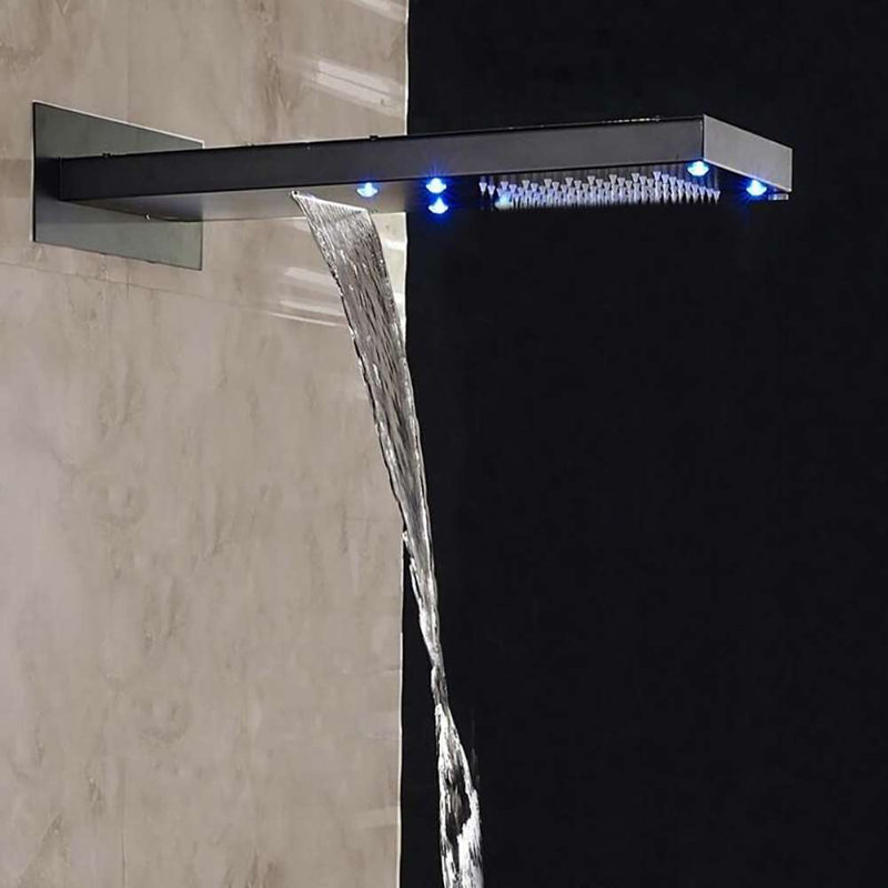 Terracina 22 LED Matte Black Wall Mount Digital Shower System