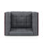 Fauteuil capitonné en polyester l 44,5 po Davidjoe-320514663