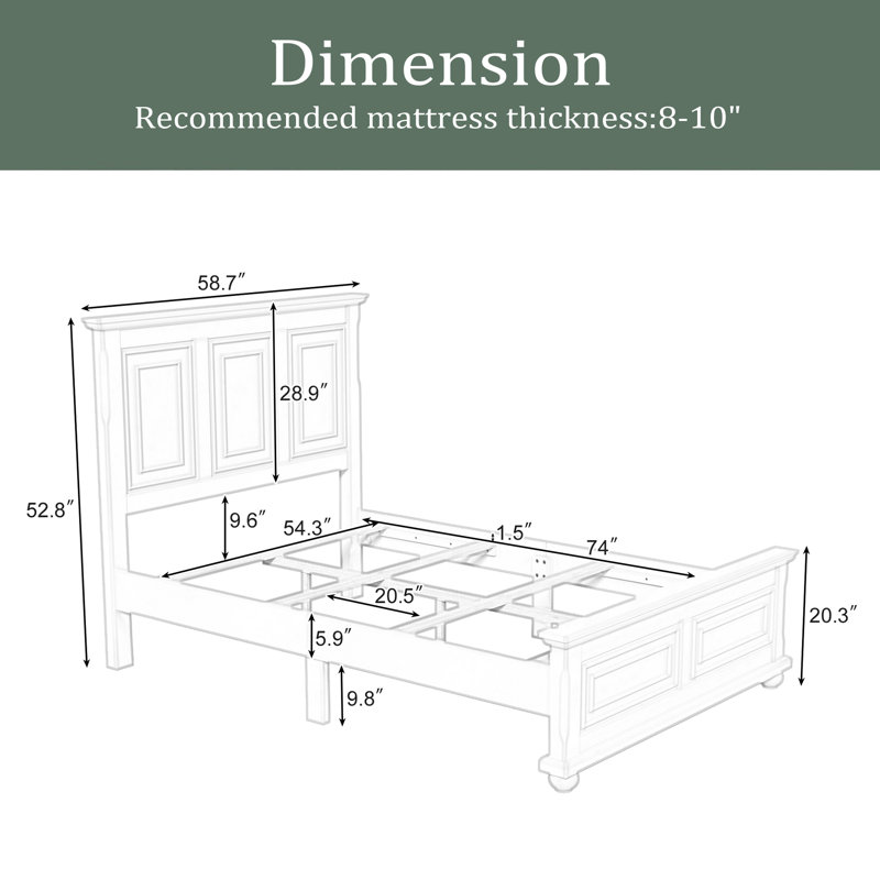 Chesnet Platform Bed, Stone, Full