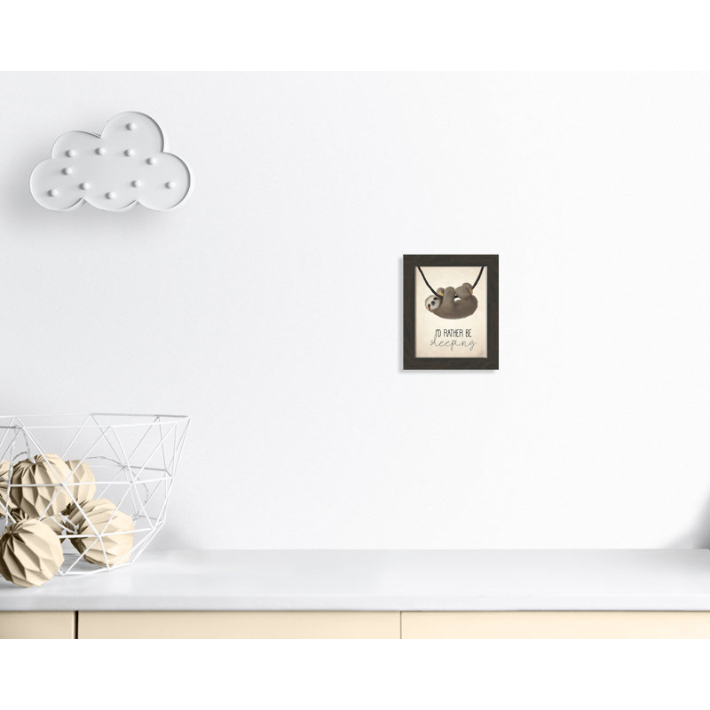 «Sleeping», art encadré, H 12 po x l 10 po x P 0,63 po, Cadre à texture grain de bois noir