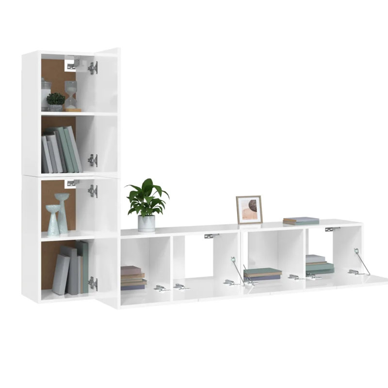 Unfinished Entertainment Centre for TVs up to 48", White, 190.5cm