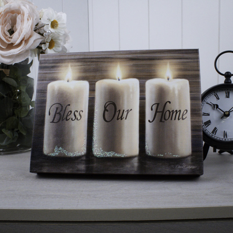 Bless Our Home 8x6 Lighted Tabletop Canvas