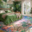 Tapis de salon 9 x 12 lavable à la machine, tapis doux pour la chambre des filles, tapis jungle pour chambre d'enfant-573759971