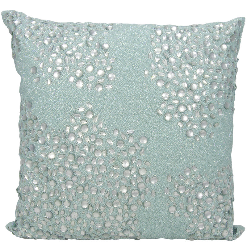 Lavender Sequined Embroidered Square Throw Pillow Set
