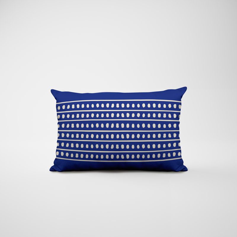 Polyester / Mélange de polyester Housse de coussin rectangulaire intérieure / extérieure lombaire et insert, Bleu marine